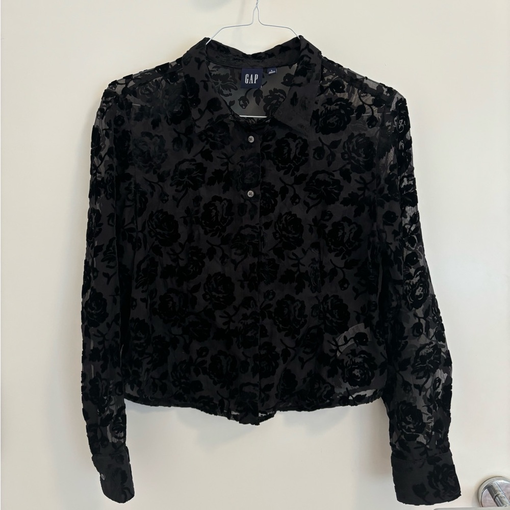 Cropped Velvet Shirt